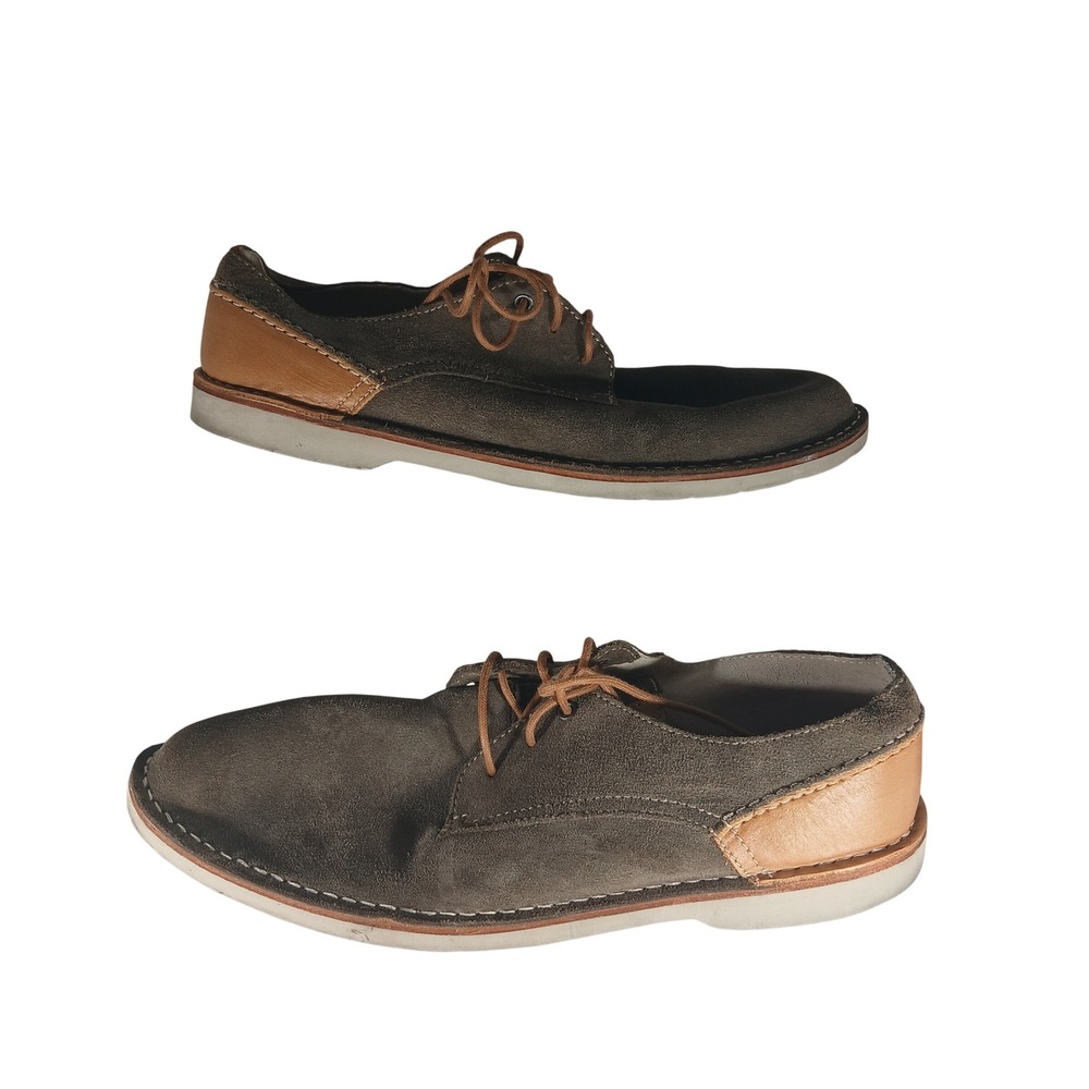 Clarks Torbay Edge 11 Olive Green Suede Leather Oxford Heritage Casual Gorpcore